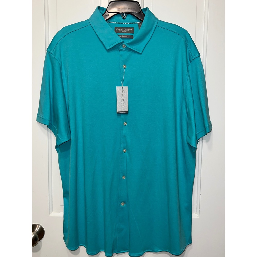 Daniel Cremieux Signature Supima Cotton Performance Shirt XXL Turquoise Blue NWT
